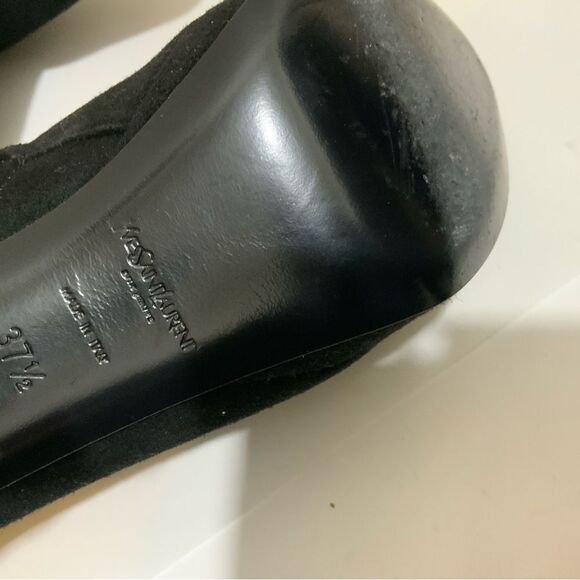 Yves Saint Laurent Paris Black Suede zip Booties Size 37.5 - Picture 9 of 16
